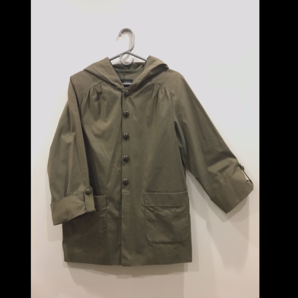 A.P.C. Outwear hooded button front jacket coat